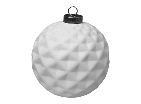 Faceted Silver Cap Ball  Ornament