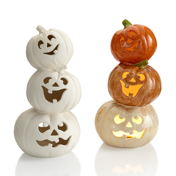 Stack of Light Up Jack-O-Lanterns