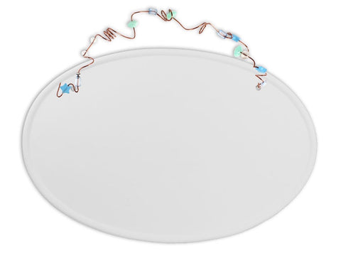 Oval Plaque with Beads and a Wire