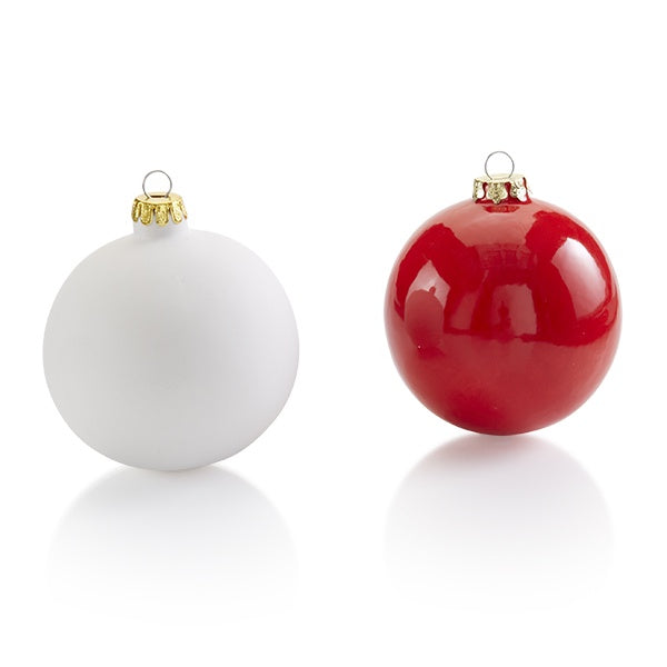 Ornament w/Cap-Large Round 3 1/2" with Metal Cap