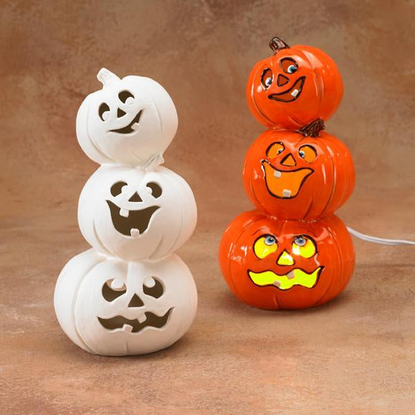 Stack of Light Up Jack-O-Lanterns