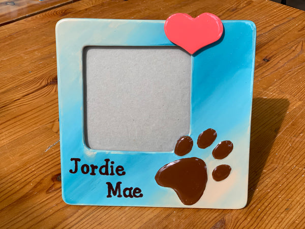 Paw Print Picture Frame w/ Easel Back
