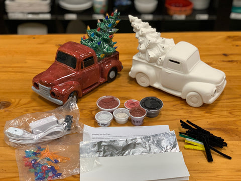 Truck with Christmas Tree with Step by Step Instructions