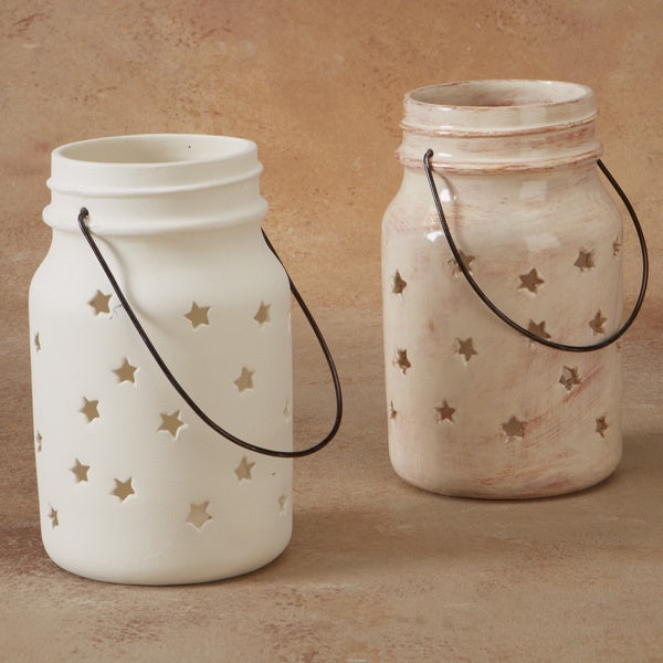 Jar Star Lantern Large with Metal Hanger