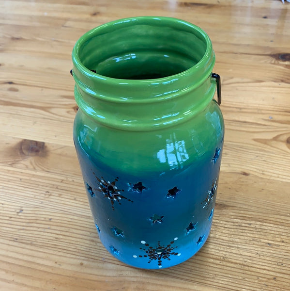 Jar Star Lantern Large with Metal Hanger