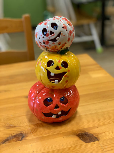 Stack of Light Up Jack-O-Lanterns