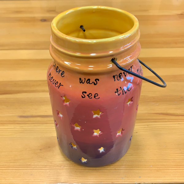 Jar Star Lantern Large with Metal Hanger